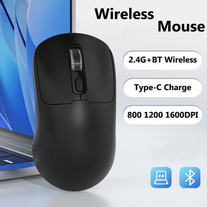Bluetooth 5.4 Mouse 2.4G Wireless Mouse Dual Mode Silent Mouse Rechargeable Gaming Mouse for PC Computer Laptop Macbook