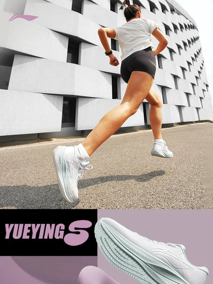 Li-Ning Women's YUEYING 5 Optimized Cushion Running Shoes with Wide Toe Box TEMPO BOUNCE Reflective LiNing Sneakers ARHW004