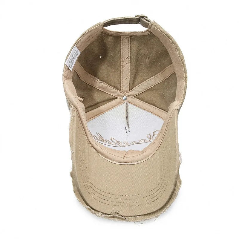 New Cool Fashion Men Washed Cotton Baseball Cap Retro Four Seasons Male Outdoor Sport Cap Hat For Men Accessory