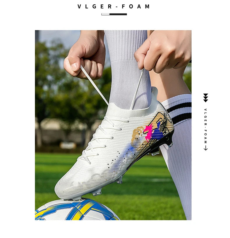 Chaussures de football pour homme, gazon, ultralégères, sportives et confortables, pour adulte, antidérapantes, crampons d'extérieur, sport, futsal, entraînement, match