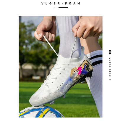 Chaussures de football pour homme, gazon, ultralégères, sportives et confortables, pour adulte, antidérapantes, crampons d'extérieur, sport, futsal, entraînement, match