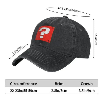 Individuell gestaltete Mode-Cartoom-Spiel-Fragezeichen-Block-Baseballmütze für Damen und Herren, verstellbar, Unisex, Baumwolle, Dad-Cap, Performance-Snapback-Kappen