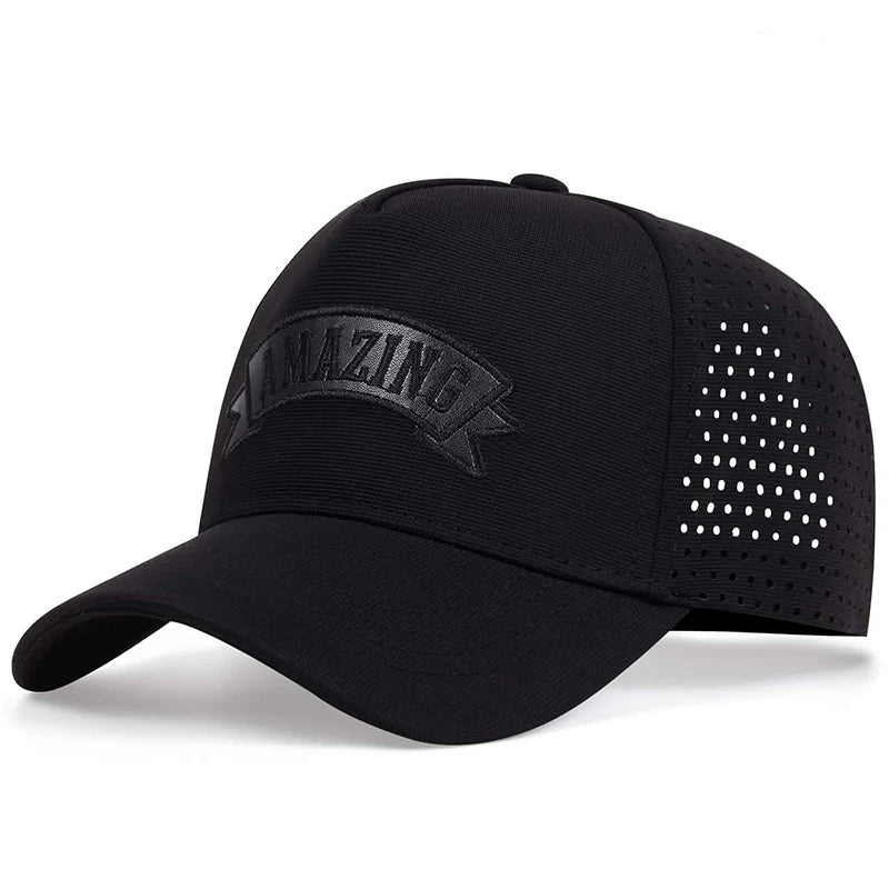 Casquettes de baseball unisexes AMAZING avec lettres brodées – Printemps-été – Plein air – Chapeaux décontractés ajustables – Chapeau anti-UV
