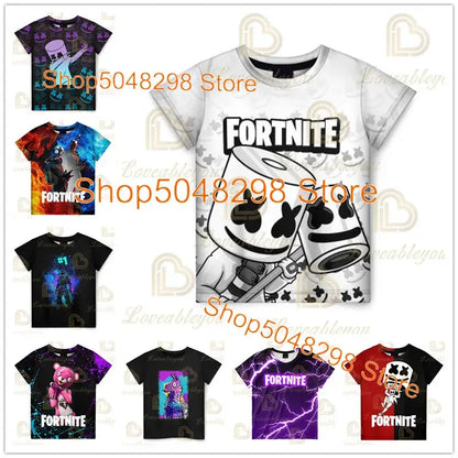 Cartoon Fortnite New Summer Children T Shirt 3D Printed Boys Girls Streetwear Adults Kids Clothes Funny Tee O-Neck Tops
