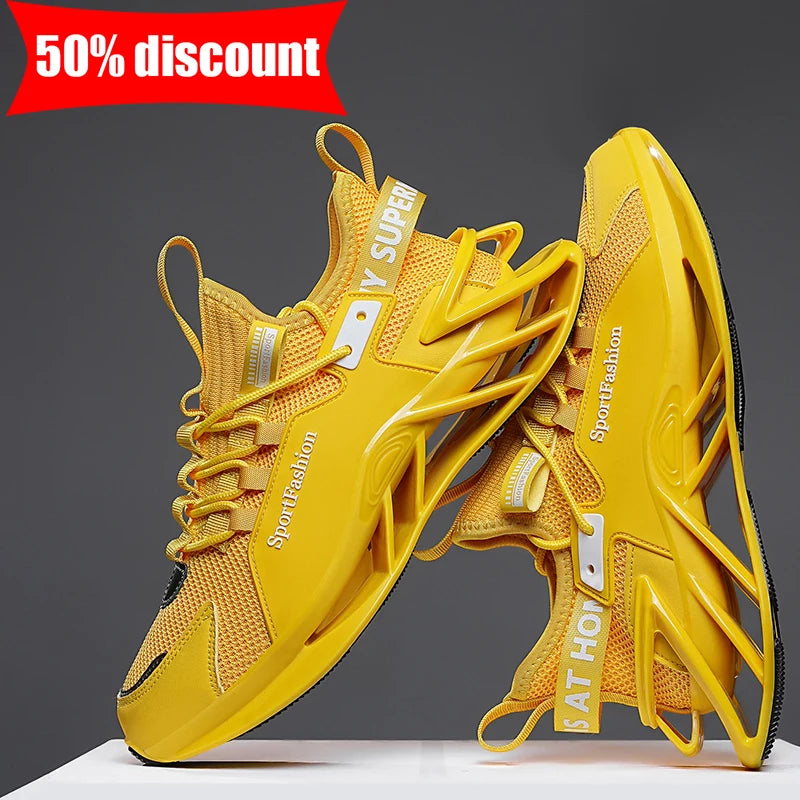 Chaussures de course pour homme : nouvelles baskets en maille respirante, semelle antidérapante et résistante à l'usure, pour le sport quotidien, tendance, mode et décontractées