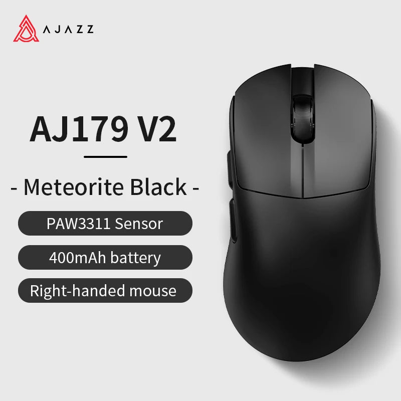 AJAZZ AJ179 V2 MAX Tri-mode Right-handed Mouse 56g Lightweight PAW3311 Sensor Huanuo Micro Switch Telink Microchip