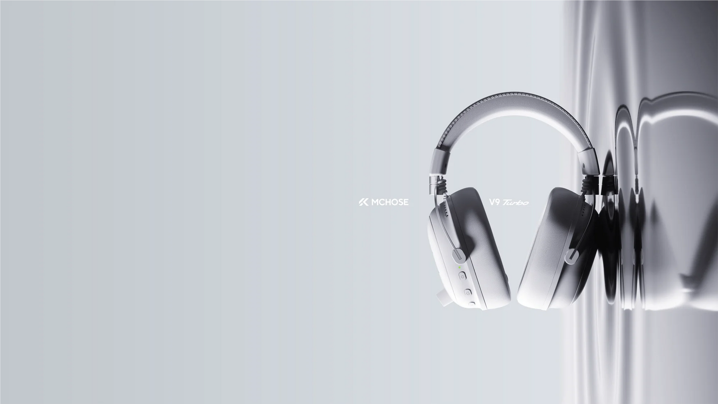 Auriculares gaming inalámbricos MCHOSE V9 Turbo con sonido envolvente 7.1, RGB, auriculares esports con drivers de 60mm, micrófono con cancelación de ruido y base de carga