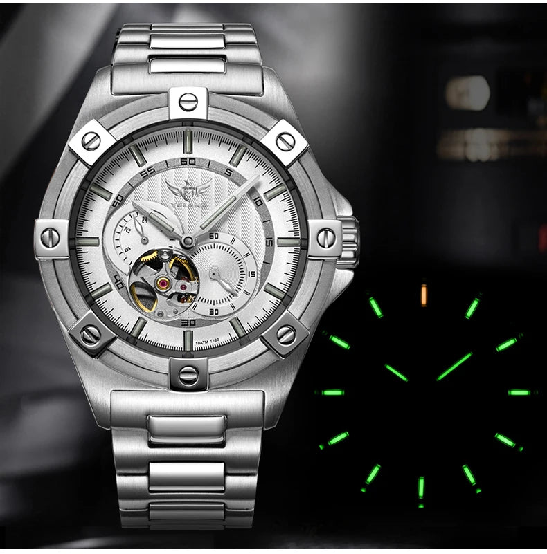 Yelang V1024 Men Brand Watches 44mm Japan miyota 82S7 Automatic Mechanical movement Luminous Men 100m Waterproof Watch business