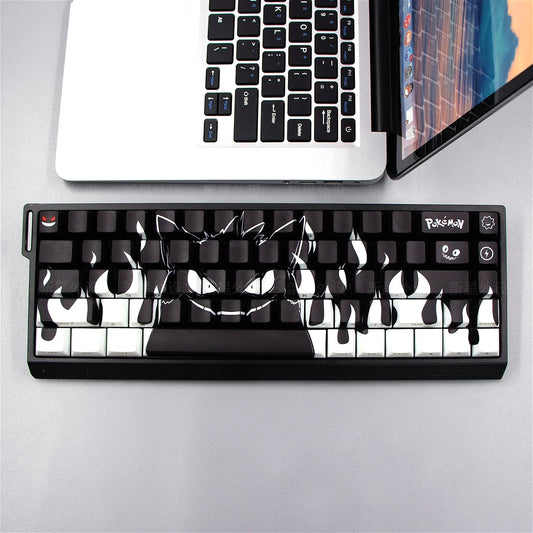 Grimace, Anime Side Carved Translucent Cherry Key Cap PBT 74 Key, 60/65/68 Layout Mechanical Keyboard