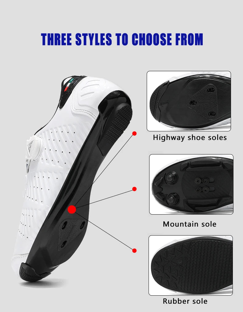 Highway bike cycling shoes, breathable and wear-resistant mountain bike cycling shoes, professional bike lock shoes Men or Women
