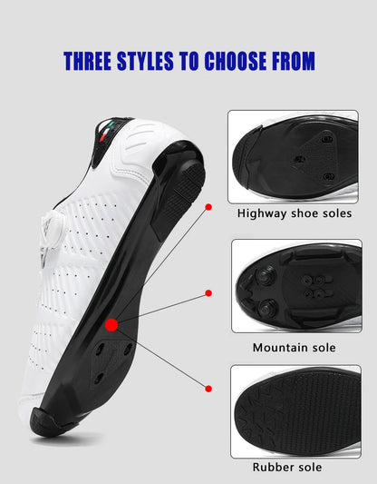 Highway bike cycling shoes, breathable and wear-resistant mountain bike cycling shoes, professional bike lock shoes Men or Women