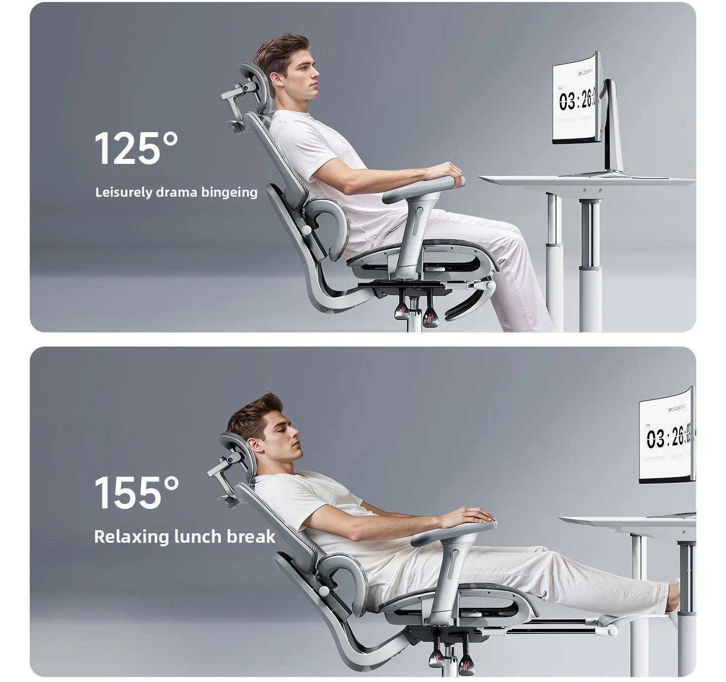 Ergonomic Office Chair with Lumbar Support, Adjustable Height Gaming Chair, Comfortable Computer Chair with Swivel Recliner Design for Home & Office