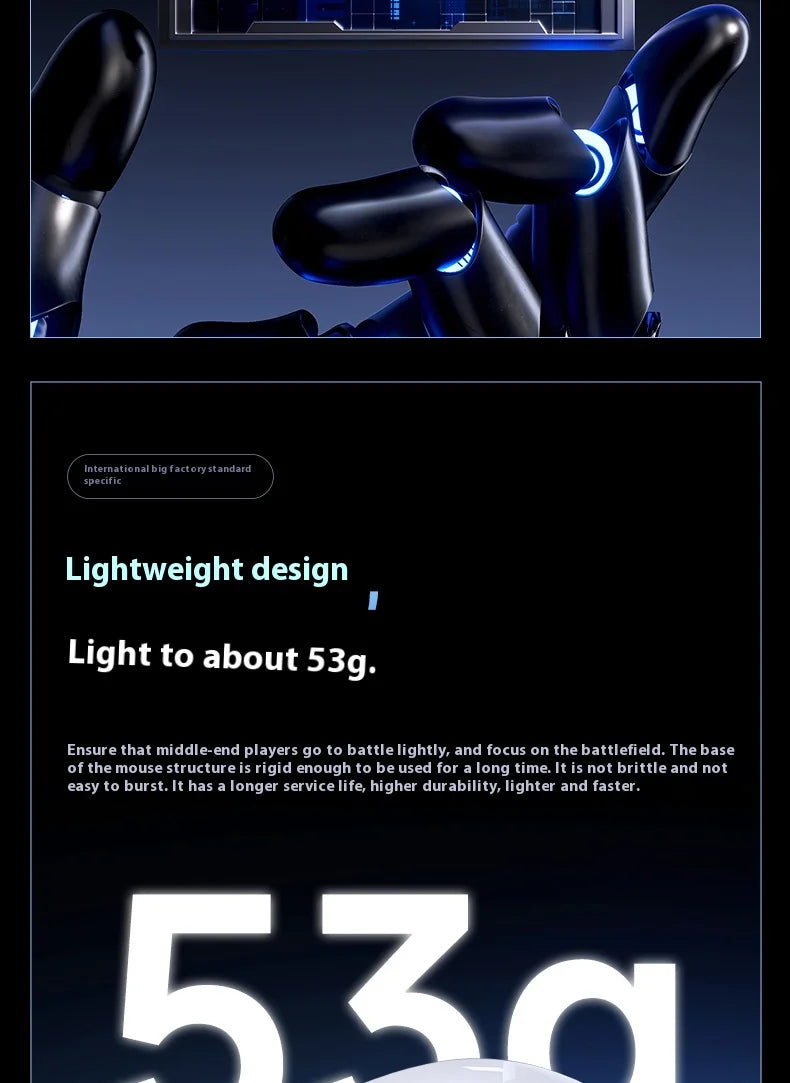 MCHOSE M7 Ultra ergonomická herná myš PAW3950 Super Sensor TOPSPEED s frekvenciou snímania 8000Hz, ľahký dizajn, Realtek Master Mice