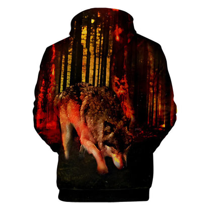 Cool Space Galaxy Wolf Hoodie Hoodies Men Bright Wolf Fashion Handsome Wolf Hoddies Spring Autumn Pullovers Sweatshirts Sweat