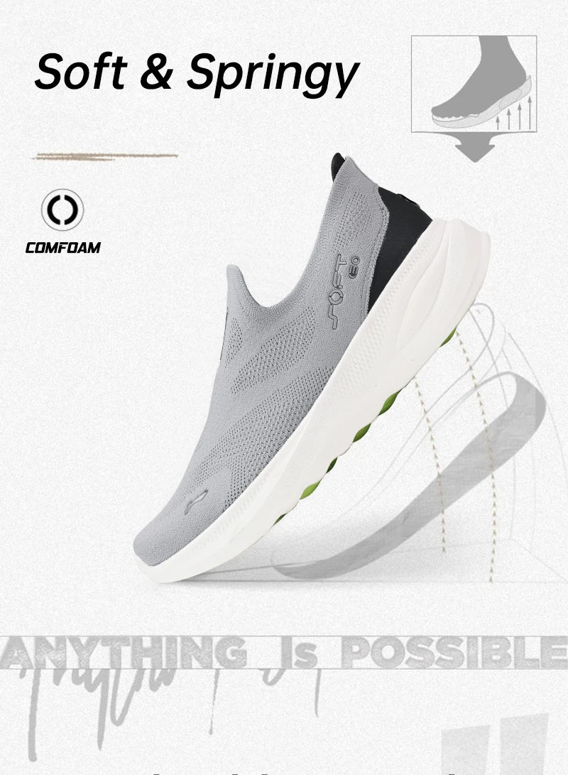 Scarpe casual da passeggio slip-on da uomo Li-Ning SOFT GO 2 KNIT, ammortizzate, comode e stabili, sneakers sportive quotidiane in mesh per jogging LiNing AGLV017