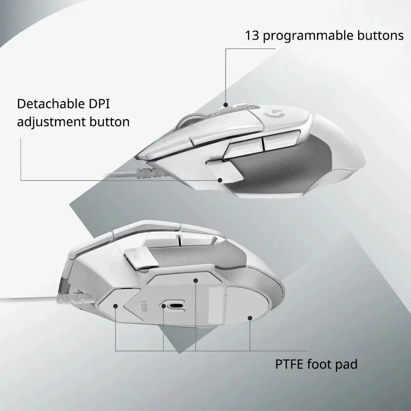 Logitech G502 X Lightspeed Wireless Gaming Mouse LIGHTFORCE hybrid optical-mechanical switches HERO 25K gaming sensor compat New