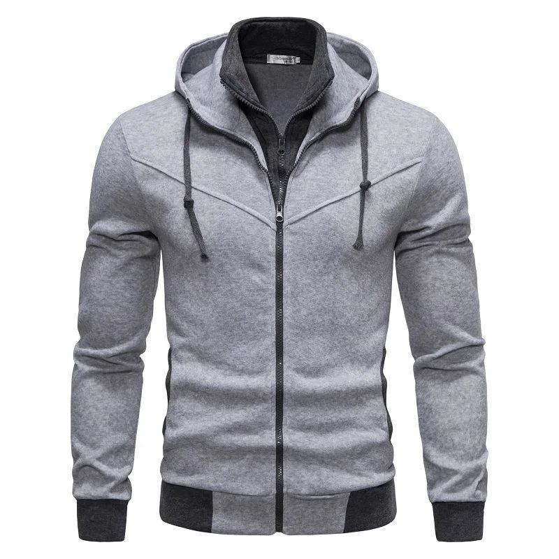 Autumn Men's Sportswear Long Sleeved Jacket Hooded Sweatshirt Zipper Opening Jacket Men's Hooded Sweatshirt Slim Fit Men's Clothing