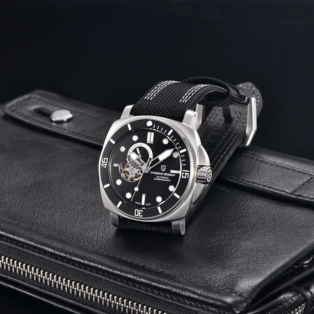PAGANI DESIGN 2026 Original 43MM Men's Automatic Mechanical Watch NH39 200M Waterproof AR Sapphire Mirror Watches For Men