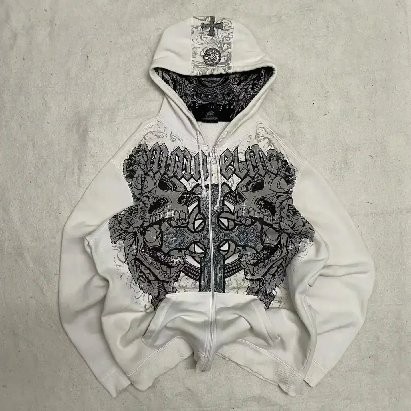 2026 New American Fashion Trend Goth Printed Zipper Hoodie Women Street Hip Hop Punk Rock Sweatshirt Unisex Casual Loose Hoodie, Produit gaming premium Fraquane, produits de luxe, nouvelle génération, équipement gamer