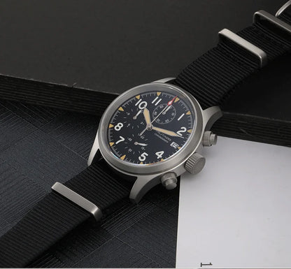 MILITADO Chronograph 39mm Watch BGW-9 Luminous Retro Military 100m Waterproof VK61 Quartz Movement Steel Vintage Men Wristwatch