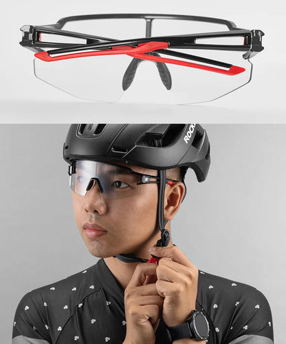 ROCKBROS Fotochromatické cyklistické brýle, sluneční brýle pro cyklistiku a outdoorové sporty, brýle s měnící se barvou skel, brýle pro MTB a silniční kola, cyklistické brýle