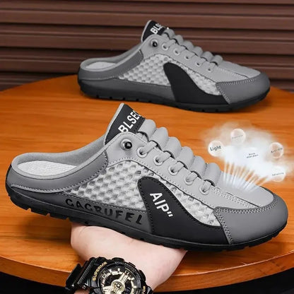 Sapatilhas desportivas casuais slip-on com atacadores para homem, em malha respirável, unissexo, para primavera e outono, corte baixo, sola plana e calçar rápido e fácil