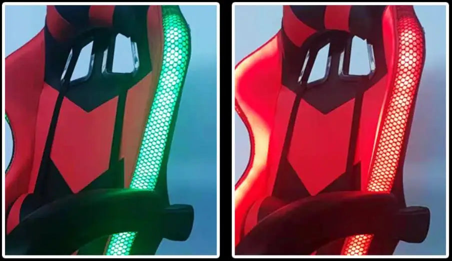 RGB Gaming Chair with LED Lights, Leather Racing Style Massage Gaming Chair, Adjustable Swivel Office Chair with Gas Lift and Ergonomic Design
