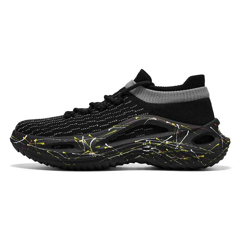 Chaussures de sport pour homme en maille légère et souple, semelle épaisse, antidérapantes, chaussures de tennis à lacets, pour le fitness en plein air et la course à pied au printemps