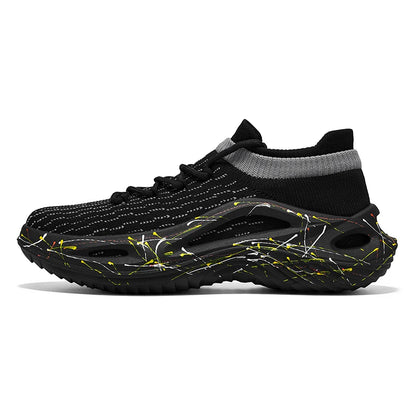 Chaussures de sport pour homme en maille légère et souple, semelle épaisse, antidérapantes, chaussures de tennis à lacets, pour le fitness en plein air et la course à pied au printemps