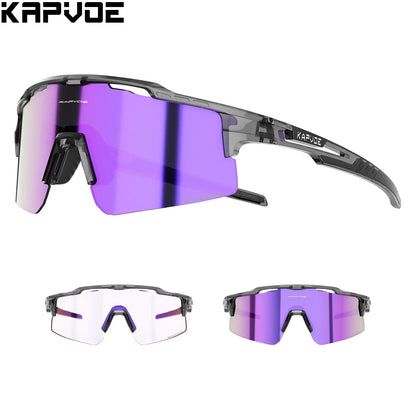 Kapvoe Outdoor fotochromatické sportovní cyklistické brýle pro muže a ženy, sluneční brýle pro silniční cyklistiku, UV400, MTB cyklistické brýle, brýle pro řízení