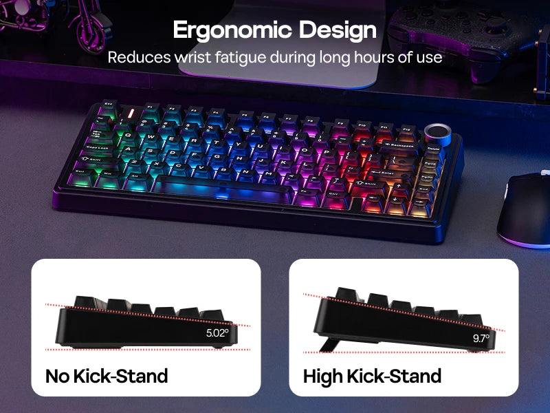 EPOMAKER x AULA F75 Ultra VIA programmierbare mechanische Tastatur, 75 %, ANSI-US-QWERTY-Layout, Gasket-Mount, kabelgebunden/Bluetooth/2.4Ghz kabellos