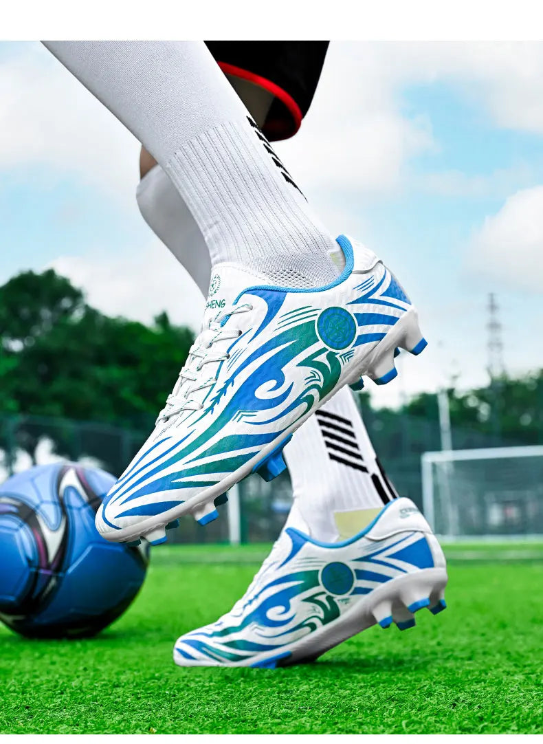 Original Soccer Cleats Man Training Shoes Outdoor Non-slip Children's Football Shoes Long Spikes Men's Futsal Shoes Size 32-45