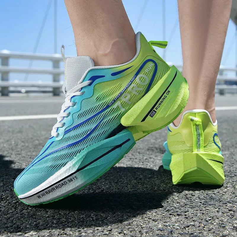 Herr-sneakers med kolplatta, utomhus-sportskor i mesh med mjuk sula, löparskor, lätta, halksäkra, vardagsskor för par, tennisskor