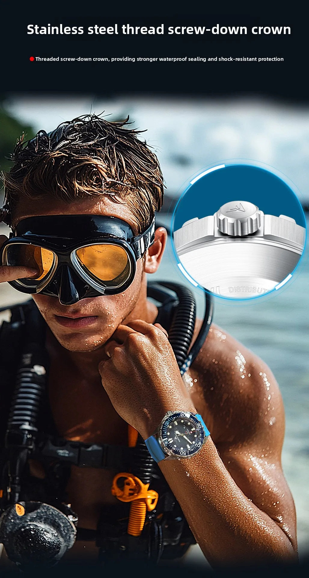 hot NORTH EDGE 2025 New TRITON Solar Powered Dive Watch Men Luxury Quartz Watches For Men 316L Stainless Steel Case Waterproof 3