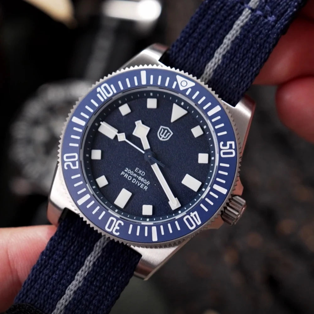 Watchdives EXD V2 40mm Titanium Watch Exchangeable X Design VH31 Sweep Second Movement Quartz Watches Luminous Waterproof 200M