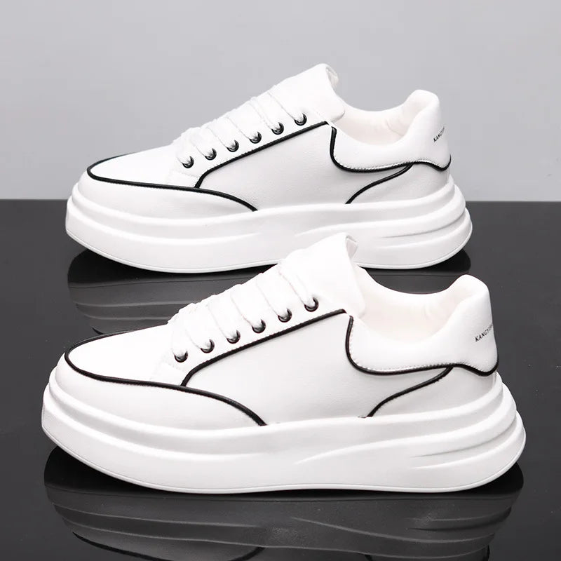 Sapatos brancos pequenos para casal, sapatos de homem, sapatos desportivos de mulher, ténis de homem, sapatos desportivos casuais com aumento de altura no interior