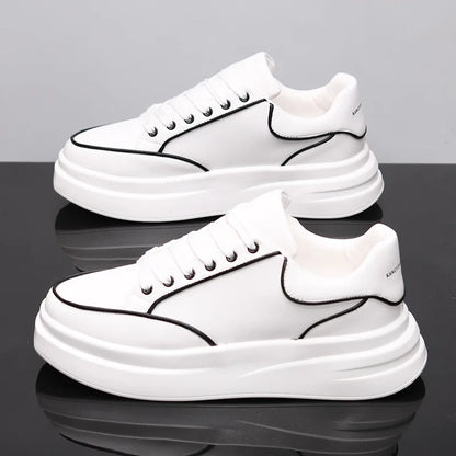 Sapatos brancos pequenos para casal, sapatos de homem, sapatos desportivos de mulher, ténis de homem, sapatos desportivos casuais com aumento de altura no interior