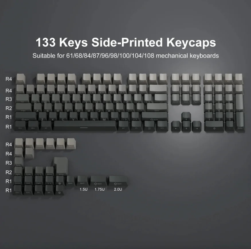 2025 Original Daylight PBT Translucent Keycaps Set – 136 OEM Side-Engraved Keycaps for 60/84/98/108 Mechanical Keyboards, MX Switch Compatible