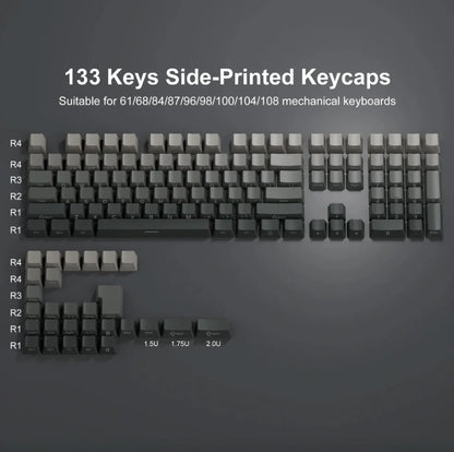 2025 Original Daylight PBT Translucent Keycaps Set – 136 OEM Side-Engraved Keycaps for 60/84/98/108 Mechanical Keyboards, MX Switch Compatible