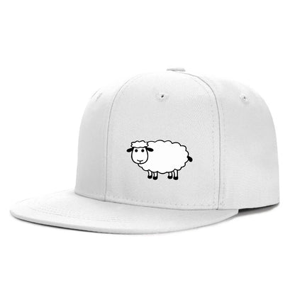 Unisex-Baseballkappe mit verstellbarem Riemen – Streetstyle-Kappe mit flachem Schirm und Schafsmuster – Lässige, vielseitige und personalisierbare Kappe