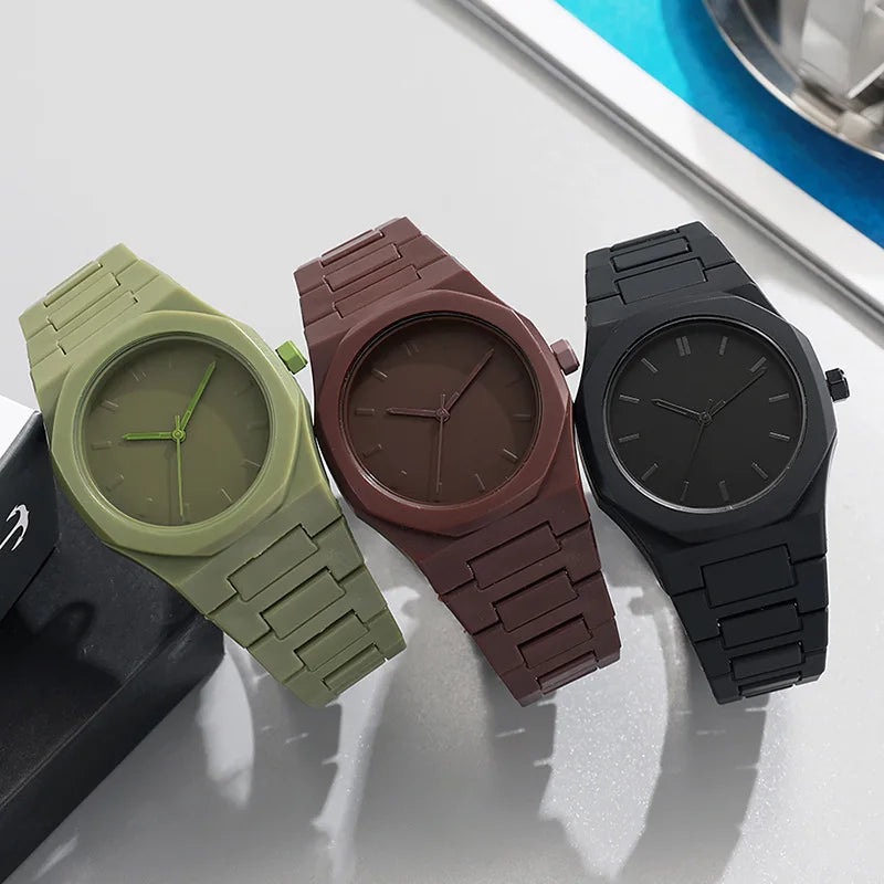 New Fashion Men Luxury Calendar Watch Women Business Casual Quartz Watches Sports Plastic Watch Students Watches Reloj Hombre