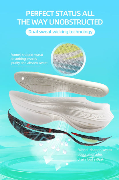 ONEMIX 2025 Carbon Plate Men Women Running Sports Shoes Breathable Cushioning Non-Slip PB Lightweight Rebound Sneakers