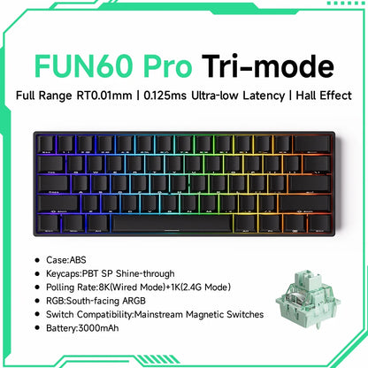 Akko MonsGeek FUN60 PRO&MAX HE Machanical Keyboard Magnetic Switch 60%  Gaming Keyboard Rapid Trigger 8K Custom Keyboard