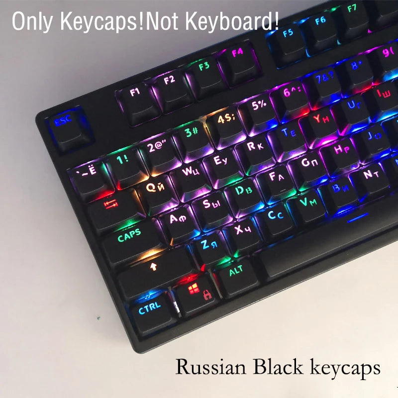 104 Keys Korean French Russian Spanish German Backlit Keycaps For Mx Switch Mechanical Keyboard OEM Profile ABS Key Caps DIY