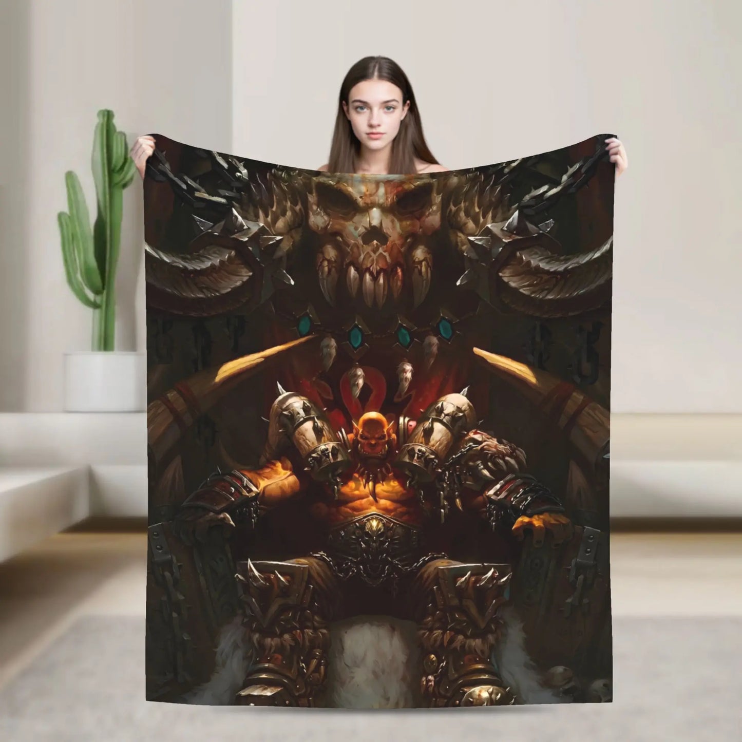 WOW World of Warcraft Arthas Retro Game Blanket  Soft Plush Bedding Throws For Home Decor Travel Flannel Bedspread Bed Cover