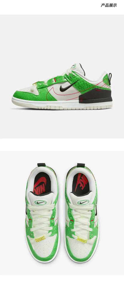 Nike genuine Dunk Disrupt2 Unisex Snake Print Low-Top Retro Sneakers DV1491-101