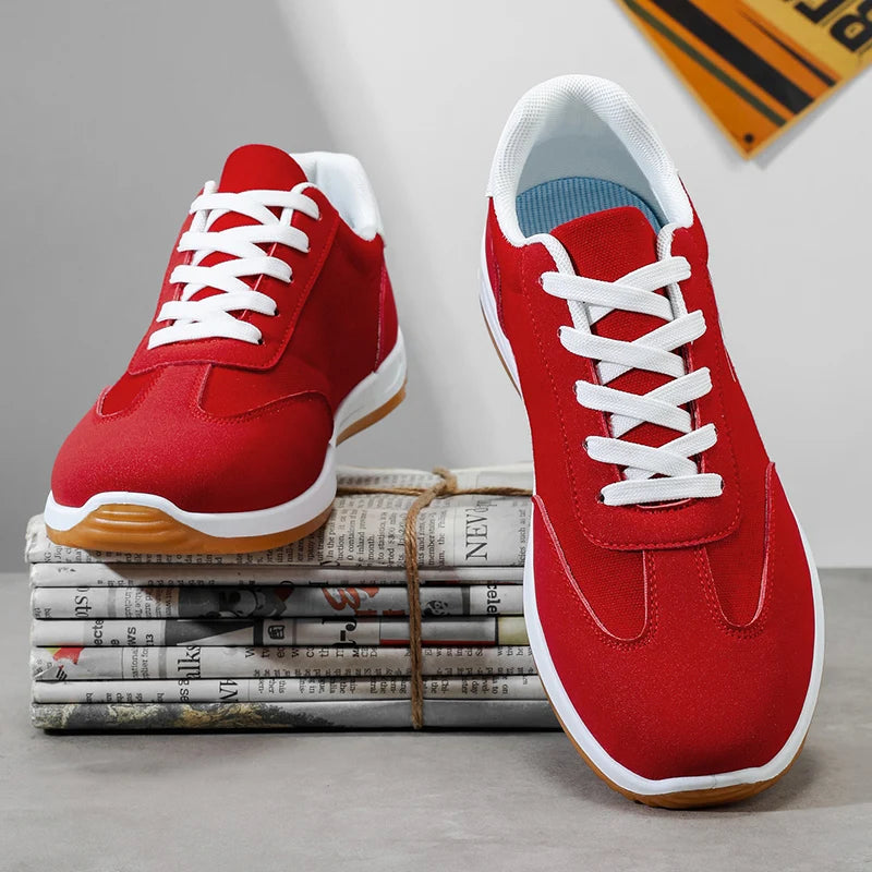 Men's Shoes, Spring and Autumn Trendy Styles, New Cross-Border Models, White, Black, Red Sneakers, Soft-Soled Breathable Men's Low-Top Versatile Casual Shoes