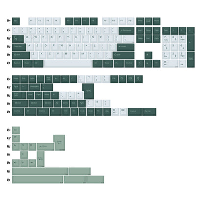 KBDiy GMK MarrsGreen Tastenkappen Retro PBT ISO Double-Shot Cherry-Profil Tastenkappen für MX-Switches Mechanische Gaming-Tastatur-Tastenkappen