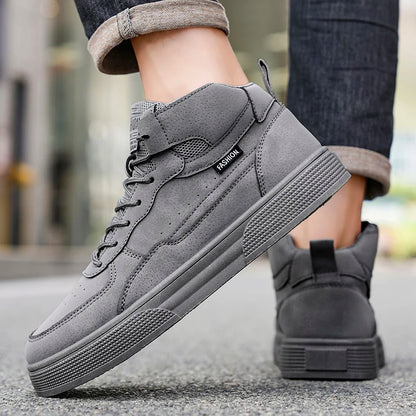 Breathable men's casual shoes, skate shoes, mid-top men's shoes, breathable and versatile sports shoes, suitable for wearing all
