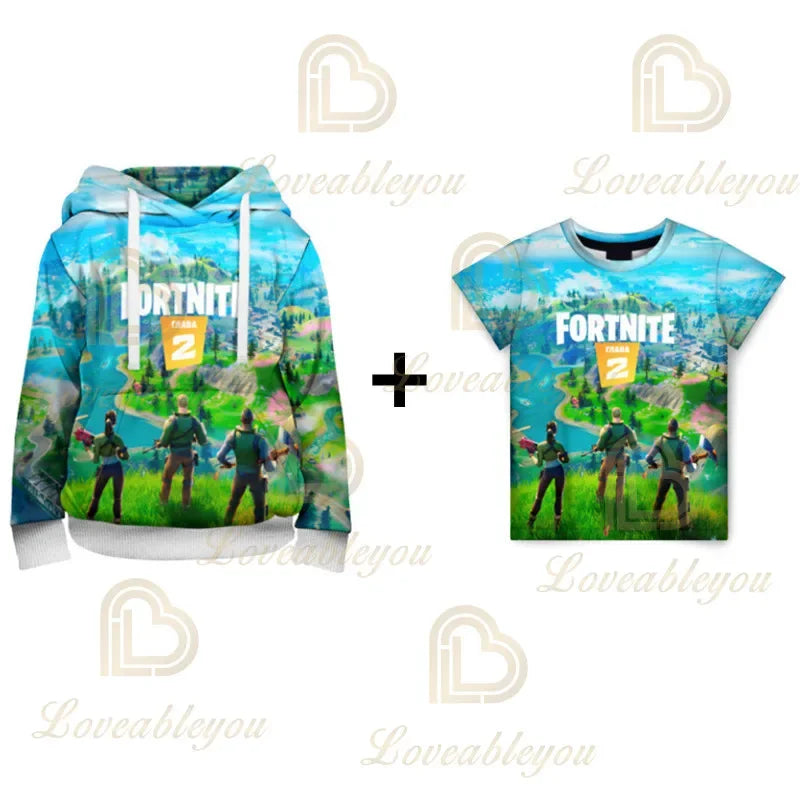 Fortnite hoodie s 3D printom, plus size majica s kapuljačom, dječja modna streetwear hoodie majica, ležerna jakna